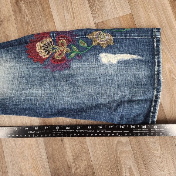 Mavi Women's Boot Cut Jeans - Blue with Floral Embroidery - Picture 7 of 8